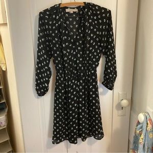 Loft Printed Horseshoe Blue Dress